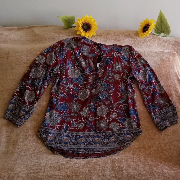 Lucky Brand Women's Floral Blause Size M - Picture 4 of 7